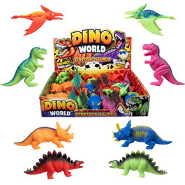 HTI Dinosaurios Elásticos - Lot de 8 Modèles Assortis (T-Rex, Ptérodactyle, Triceratops) - Jeu Éducatif en 6 Langues - Pour Enfants 3 Ans et Plus