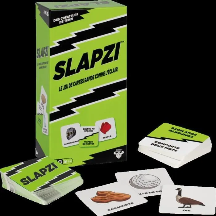 Asmodee - Jeu de cartes Slapzi - Version française - 60 cartes - Jeu d'observation et de rapidité pour soirées entre amis