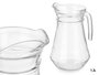 Vivalto Jarre en verre avec anse 1,3L transparent 16x21x13 cm (Set de 12)