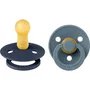 Bibs Sucette bébé Deep Space Petrol, Embout rond, Pack de 2