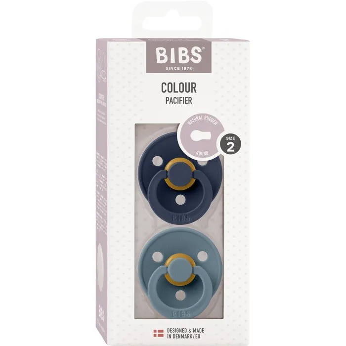 Bibs Sucette bébé Deep Space Petrol, Embout rond, Pack de 2