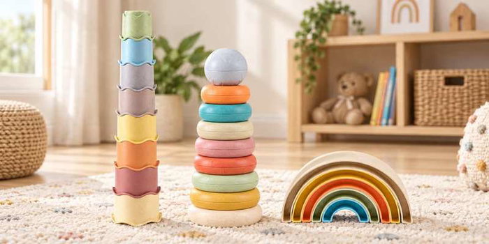 Jugatoys Set de tours apilables pour enfants de différentes formes (22 pièces)
