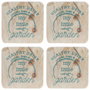 Home Deco Factory Lot de 4 posavasos en bois 10x10 cm LITTLE MARKET