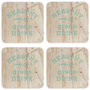Home Deco Factory Lot de 4 posavasos en bois 10x10 cm LITTLE MARKET
