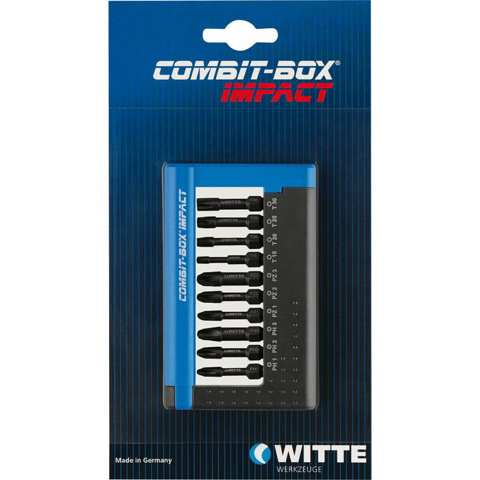 Ensemble de pointes WITTE COMBIT-BOX PH1 PH2 PZ1 PZ2 TX PH3 PZ3 10 Pièces (10 Unités)