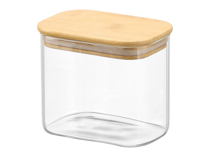 Vivalto Set de 12 Bocaux Rectangulaires en Borosilicate 800 ml avec Couvercle en Bambou Vivalto Set de 12 Bocaux Rectangulaires en Borosilicate 800 ml avec Couvercle en Bambou