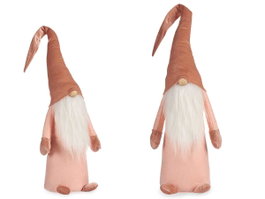Krist+ Gnome Velours Rose Clair 100 cm avec Bonnet - Poupée Décorative (Set de 8)