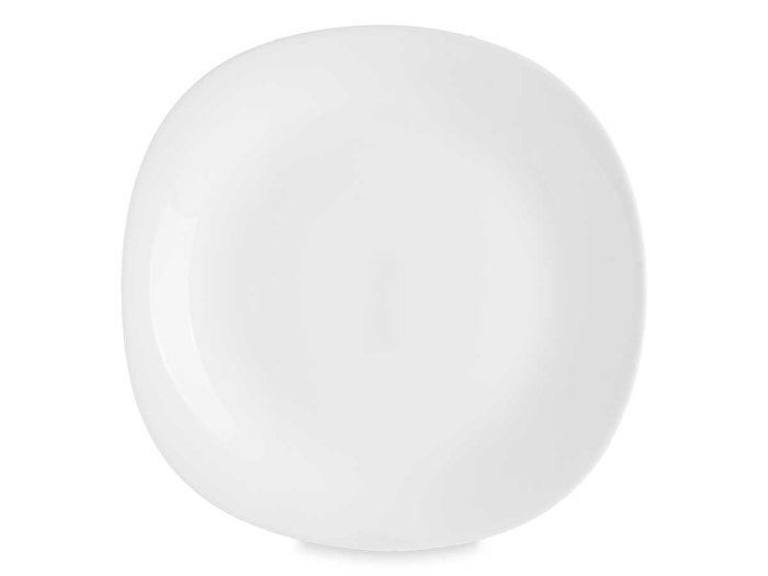 Vivalto Assiette Plate Carrée Opal 28 cm Verre Blanc (Set de 24)