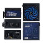 CoolBox Powerline III 650W Alimentation PC 80+ Blanc, Ventilateur 120mm Silencieux, ATX, 20+4 pin, Noir