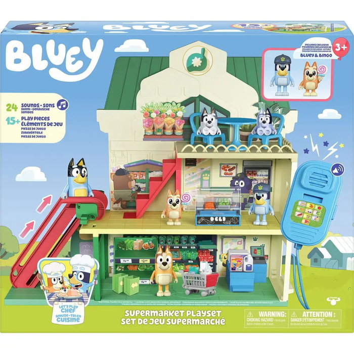Moose Toys Bluey Let's Play Chef Supermarché avec figurines