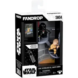 Fandrop Figurine FANDROP x STAR WARS Luke Skywalker vs Dark Vador 18 cm avec Vitrine, Scene Culte et Mini Affiche