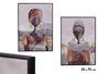 Giftdecor Lot de 3 Tableaux Femme Boucles d'Oreilles Assortis 50x70 cm Toile Cadre Noir Gris Orange Rouge (Set de 4)