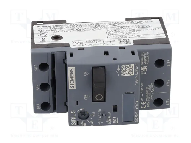 SIEMENS 3RV1011-0FA10 Interrupteur de moteur 0,12kW 220÷690VAC SIEMENS 3RV1011-0FA10 Interrupteur de moteur 0,12kW 220÷690VAC