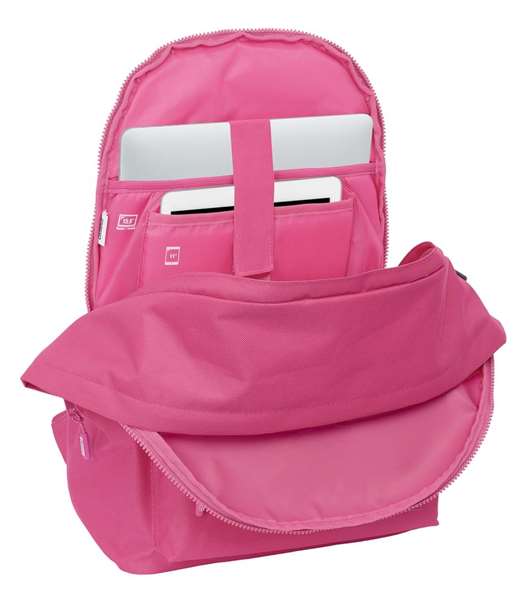 Safta Munich Basicos Mochila Double - Sac à Dos Double pour PC Portable 15,6 Pouces avec Port USB - 31x44x18 cm, Couleur Fuchsia