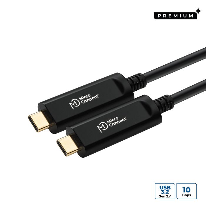 MicroConnect Câble Optique AOC USB Type-C 3.2 Gen 2 (10 Gbps) 15 m - Câble de Données et Synchronisation sans Vidéo MicroConnect Câble Optique AOC USB Type-C 3.2 Gen 2 (10 Gbps) 15 m - Câble de Données et Synchronisation sans Vidéo