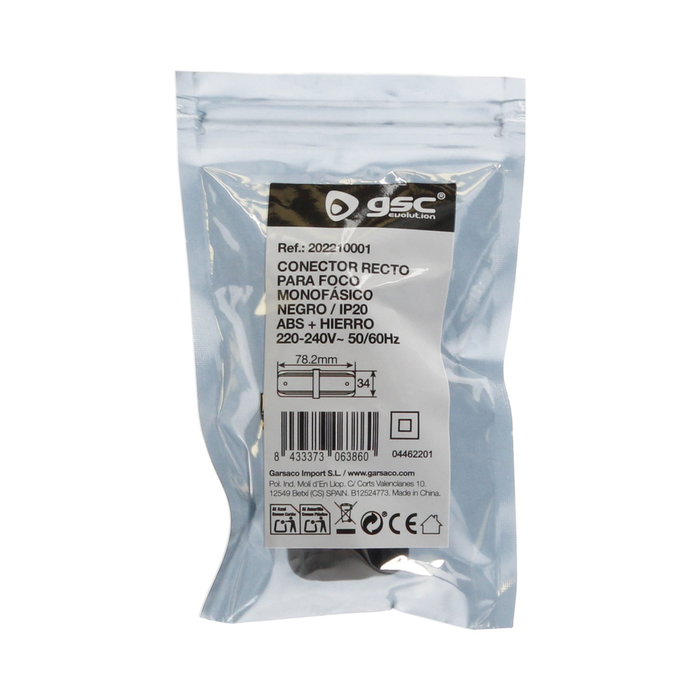 GSC Evolution Connecteur droit pour spot monofasé Noir