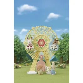 SYLVANIAN FAMILIES 5333 La grande roue des bébés - Bébé Caniche Milo, jouet pour enfants de 3 ans et plus