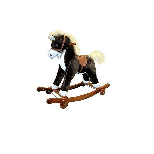 Pepri Cheval à bascule peluche moyen avec son et mouvement - Peluche interactive pour enfant 18 mois, dimensions 74x63 cm, batterie incluse Pepri Cheval à bascule peluche moyen avec son et mouvement - Peluche interactive pour enfant 18 mois, dimensions 74x63 cm, batterie incluse