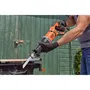 Black + Decker BES301K-QS Scie électroportative 750W, vitesse variable 0-2800 tr/min, coupe bois, métal, plastique, support de branche amovible