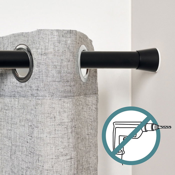 Cintacor-Storplanet Barre extensible multiusos à pression sans perçage, noir, Ø2,8-2,5 x 50-80 cm Cintacor-Storplanet Barre extensible multiusos à pression sans perçage, noir, Ø2,8-2,5 x 50-80 cm