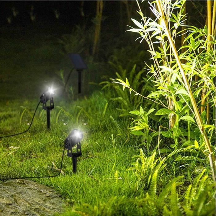 Lumisky Double spots solaires 2 en 1, LED blanc froid, Gris