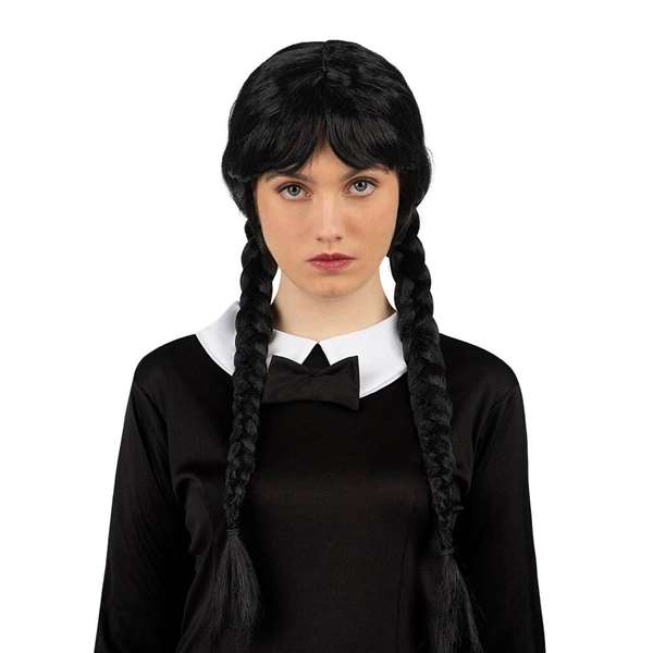 My Other Me Perruque Wednesday Mercredi Addams Taille Unique Enfant - Noir - À partir de 3 ans