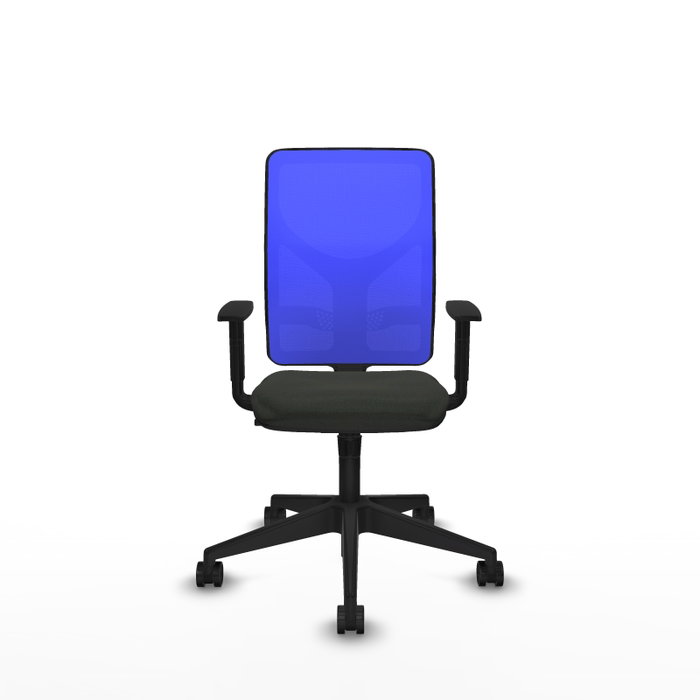 Chaise Motilla Synchro 3 positions tissu Noir Maille Bleu Base pyramidale noire Accoudoir 1D Sans appui-tête Roulettes 65mm nylon Chaise Motilla Synchro 3 positions tissu Noir Maille Bleu Base pyramidale noire Accoudoir 1D Sans appui-tête Roulettes 65mm nylon
