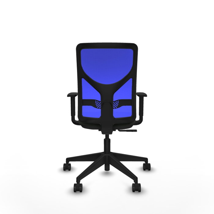 Chaise Motilla Synchro 3 positions tissu Noir Maille Bleu Base pyramidale noire Accoudoir 1D Sans appui-tête Roulettes 65mm nylon Chaise Motilla Synchro 3 positions tissu Noir Maille Bleu Base pyramidale noire Accoudoir 1D Sans appui-tête Roulettes 65mm nylon