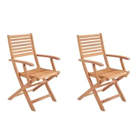 EDEN - Lot de 2 fauteuils de jardin pliants en bois d'eucalyptus certifié FSC - Robustes, confortables et pliables - Dimensions : 57,5 x 52,5 x 91 cm
