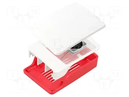 RASPBERRY PI Boîtier pour Raspberry Pi 5 avec ventilateur, blanc et rouge