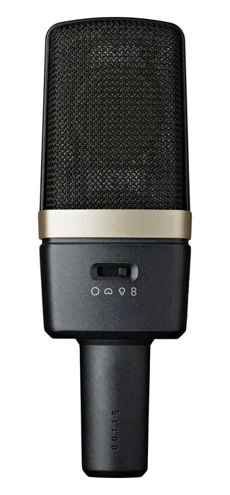 AKG C314 Microphone Condensateur à Large Diaphragme 1 Pouce, Double Capsule Dorée, Patrons Polaires Commutables