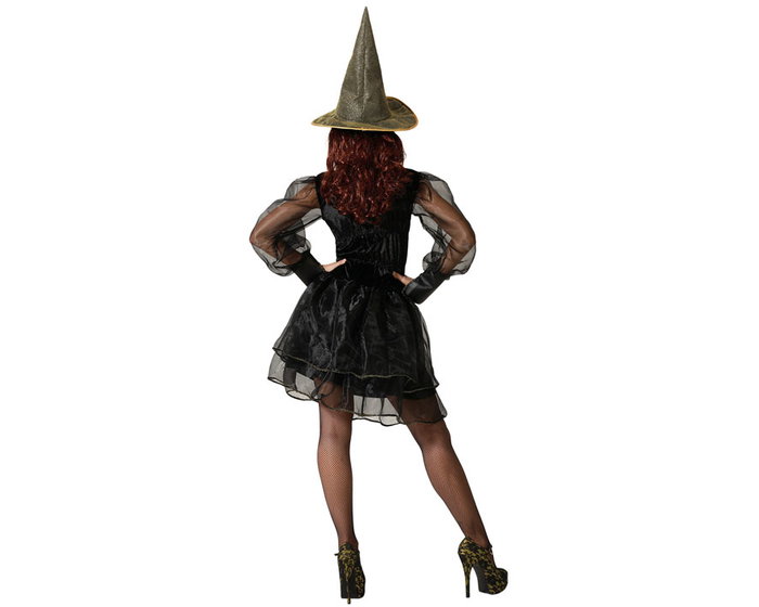 BigBuy Carnival Déguisement Sorcière Noire avec Robe Courte et Chapeau - Adulte M-L BigBuy Carnival Déguisement Sorcière Noire avec Robe Courte et Chapeau - Adulte M-L