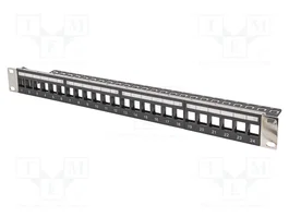 DIGITUS Panneau de brassage Keystone 24 ports 1U noir
