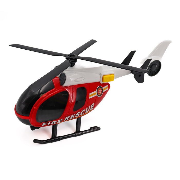 Tachan - Pack Véhicules de Secours Hélicoptère et Camion de Pompiers avec Lumières et Sons - Version Multilingue - Échelle 1:14 - À partir de 3 ans