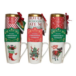 BASIC & CO Tasse de Noël avec biscuits et chocolat en poudre