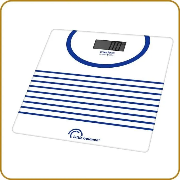 Little Balance Pese-personne 8655 Mariniere, Balance connectee USB rechargeable, Capacite 180 kg / Precision 100 g