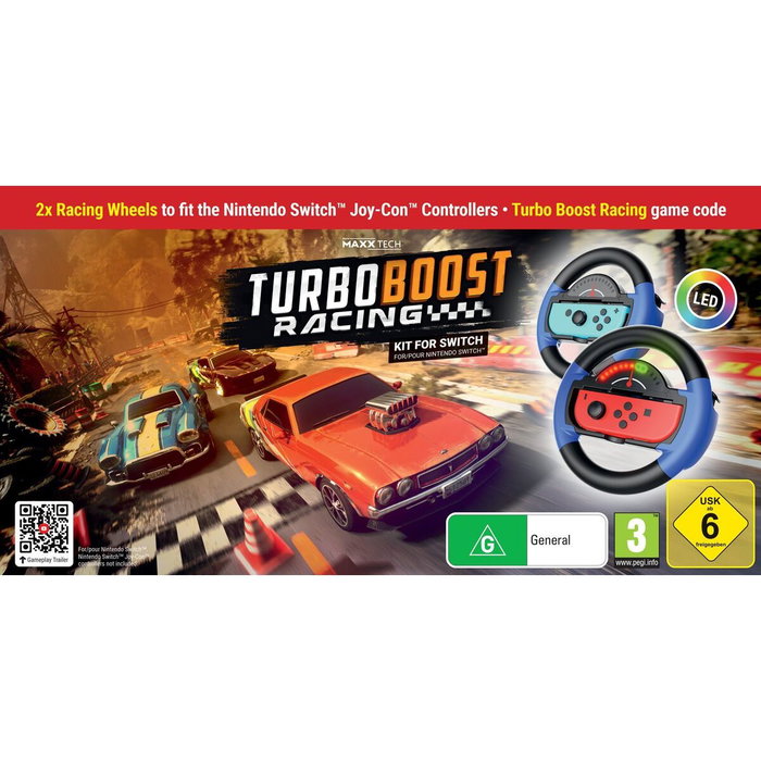 Just For Games Turbo Booster Racing Kit (volants + jeu) Nintendo Switch Just For Games Turbo Booster Racing Kit (volants + jeu) Nintendo Switch