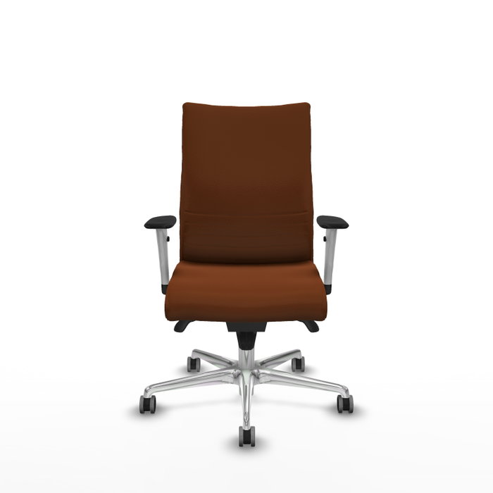 Piqueras Y Crespo Silla Albacete Marrón avec mécanisme Sincro et base aluminium