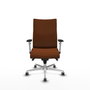 Piqueras Y Crespo Silla Albacete Marrón avec mécanisme Sincro et base aluminium