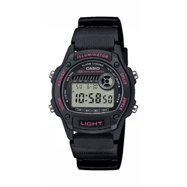 Casio W-220H Montre Digital Quartz Mixte Sportive Noir/Bleu avec Chronomètre, Compte à Rebours et Éclairage LED, Étanche 5 Bar