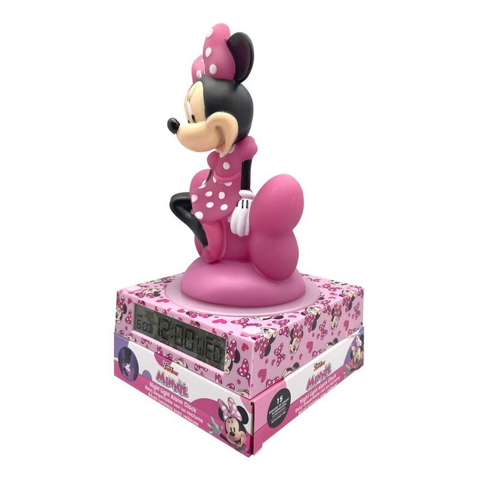 Kids Licensing Réveil figurine 3D lumineuse Minnie Rose Kids Licensing Réveil figurine 3D lumineuse Minnie Rose