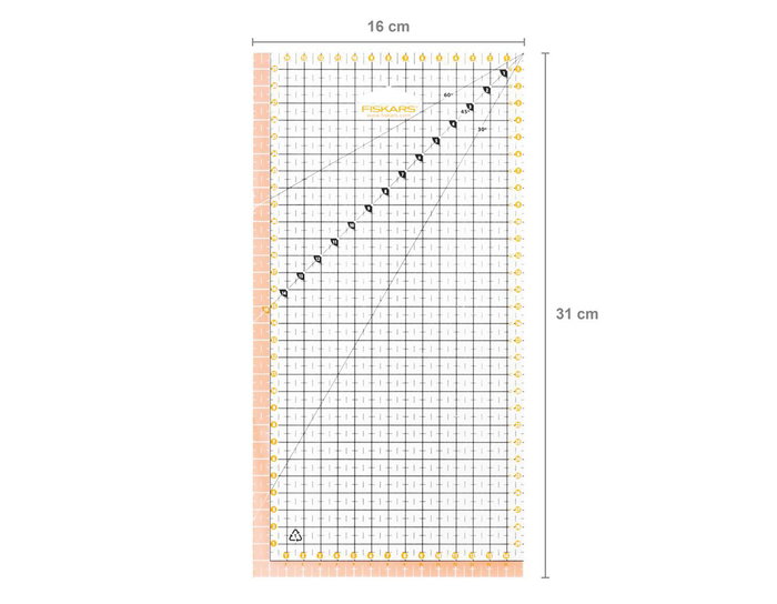 Fiskars Règle acrylique rectangulaire 15x30cm