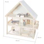 Roba - Maison de poupée en bois 3 étages avec 16 pièces de mobilier et 4 poupées - Naturel Blanc Gris