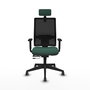 Piqueras y Crespo Chaise de Bureau Horna avec Appui-tête 2D et Mécanisme Sincro/Traslack, Vert Bouteille