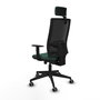 Piqueras y Crespo Chaise de Bureau Horna avec Appui-tête 2D et Mécanisme Sincro/Traslack, Vert Bouteille
