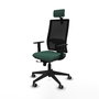 Piqueras y Crespo Chaise de Bureau Horna avec Appui-tête 2D et Mécanisme Sincro/Traslack, Vert Bouteille