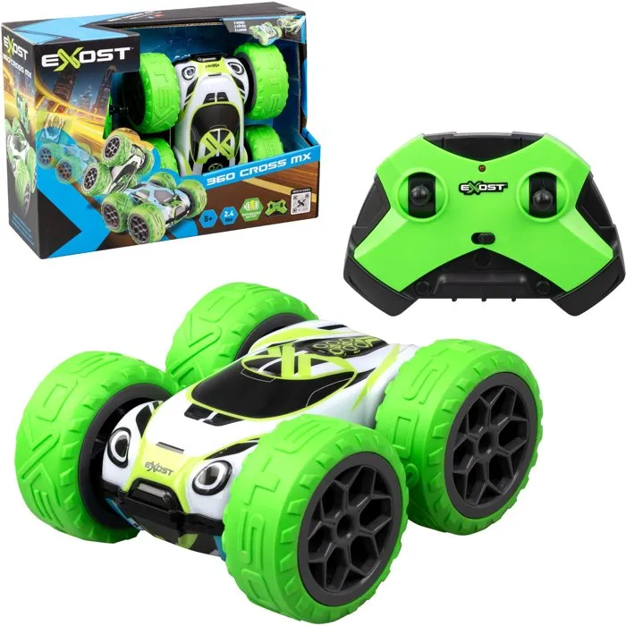 Silverlit EXOST 360 Cross MX Voiture télécommandée 1/18, 2,4 GHz, batterie rechargeable, 12 km/h, verte - Pour enfants dès 5 ans Silverlit EXOST 360 Cross MX Voiture télécommandée 1/18, 2,4 GHz, batterie rechargeable, 12 km/h, verte - Pour enfants dès 5 ans