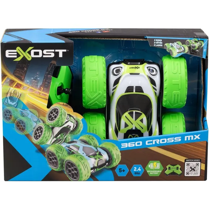 Silverlit EXOST 360 Cross MX Voiture télécommandée 1/18, 2,4 GHz, batterie rechargeable, 12 km/h, verte - Pour enfants dès 5 ans Silverlit EXOST 360 Cross MX Voiture télécommandée 1/18, 2,4 GHz, batterie rechargeable, 12 km/h, verte - Pour enfants dès 5 ans