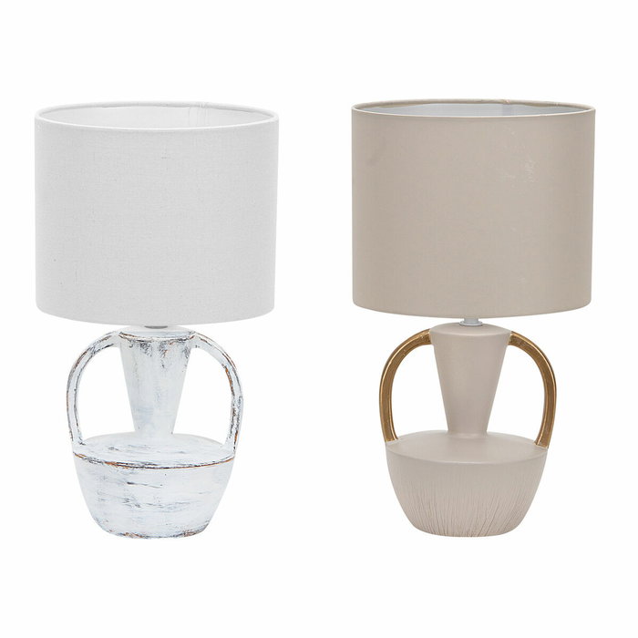 Lampe de bureau DKD Home Decor Céramique Polyester 50 W (20 x 20 x 35 cm) (2 Unités)