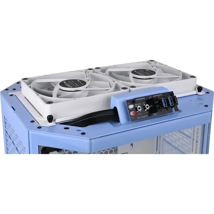 Thermaltake CA-1Y4-00SFWN-00 The Tower 300 - Boitier PC Mini tour sans alimentation - Format Micro-ATX/ITX - Avec verre trempé - Bleu ciel